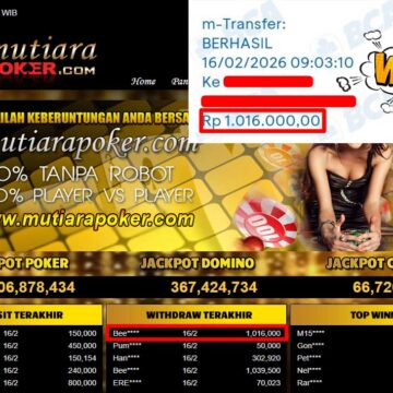Bukti Withdraw ( 1,016,000,-) Member Setia Mutiarapoker