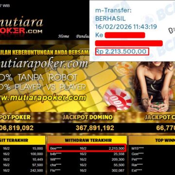 Bukti Withdraw ( 2,213,500,-) Member Setia Mutiarapoker