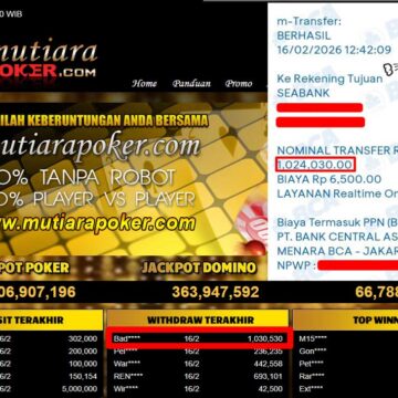 Bukti Withdraw ( 1,030,530,-) Member Setia Mutiarapoker