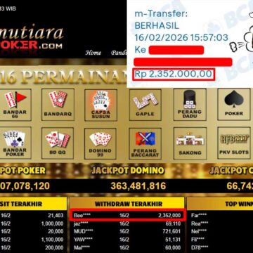 Bukti Withdraw ( 2,352,000,-) Member Setia Mutiarapoker