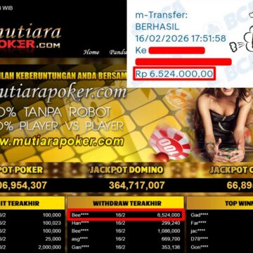 Bukti Withdraw ( 6,524,000,-) Member Setia Mutiarapoker