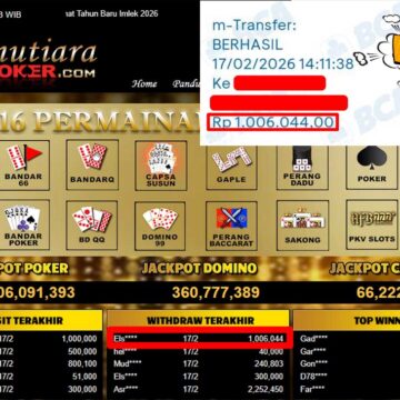 Bukti Withdraw ( 1,006,044,-) Member Setia Mutiarapoker