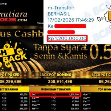 Bukti Withdraw ( 1,200,000-) Member Setia Mutiarapoker