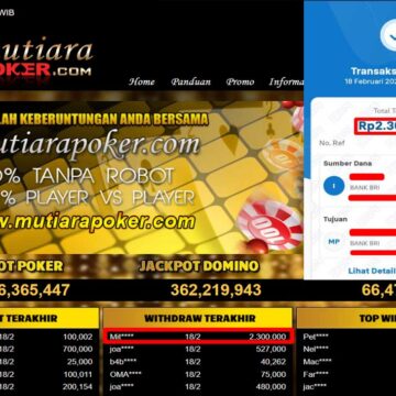 Bukti Withdraw ( 2,300,000,-) Member Setia Mutiarapoker