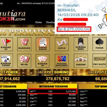 Bukti Withdraw ( 6,275,000,-) Member Setia Mutiarapoker