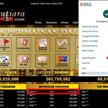 Bukti Withdraw ( 1,219,000,-) Member Setia Mutiarapoker