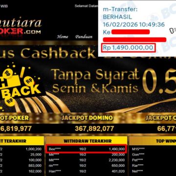 Bukti Withdraw ( 1,490,000,-) Member Setia Mutiarapoker