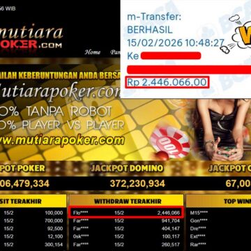 Bukti Withdraw ( 2,446,066,-) Member Setia Mutiarapoker