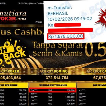 Bukti Withdraw ( 1,676,000,-) Member Setia Mutiarapoker