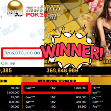 Bukti Withdraw ( 6.076.600,- ) Member Setia MutiaraPoker