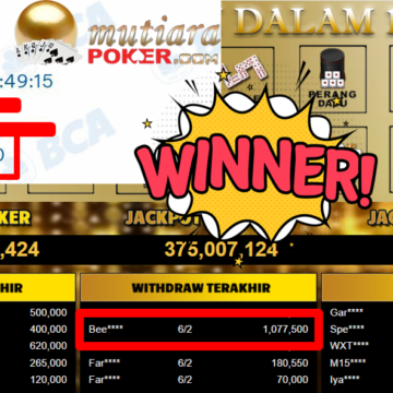 Bukti Withdraw ( 1.077.500,- ) Member Setia MutiaraPoker