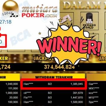 Bukti Withdraw ( 1.385.045,- ) Member Setia MutiaraPoker