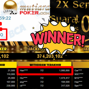 Bukti Withdraw ( 1.000.000,- ) Member Setia MutiaraPoker