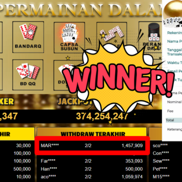 Bukti Withdraw ( 1.457.909,- ) Member Setia MutiaraPoker