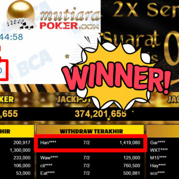 Bukti Withdraw ( 1.419.080,- ) Member Setia MutiaraPoker