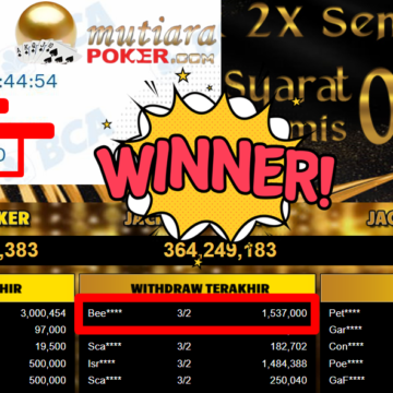Bukti Withdraw ( 1.537.000,- ) Member Setia MutiaraPoker