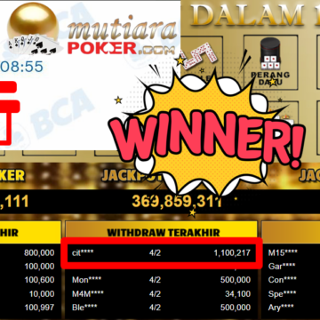 Bukti Withdraw ( 1.100.217,- ) Member Setia MutiaraPoker