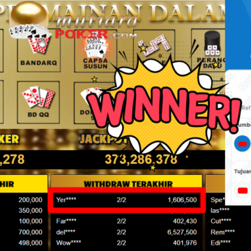 Bukti Withdraw ( 1.606.500,- ) Member Setia MutiaraPoker