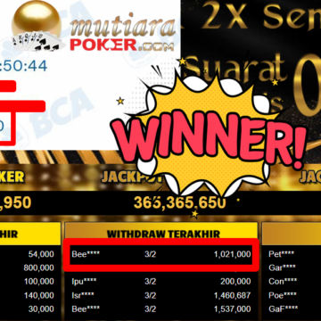 Bukti Withdraw ( 1.021.000,- ) Member Setia MutiaraPoker