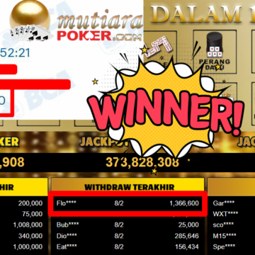 Bukti Withdraw ( 1.366.600,- ) Member Setia MutiaraPoker