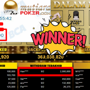 Bukti Withdraw ( 2.000.000,- ) Member Setia MutiaraPoker