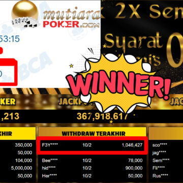 Bukti Withdraw ( 1.046.427,- ) Member Setia MutiaraPoker