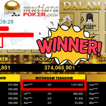Bukti Withdraw ( 1.011.603,- ) Member Setia MutiaraPoker