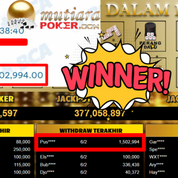 Bukti Withdraw ( 1.502.994,- ) Member Setia MutiaraPoker