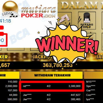 Bukti Withdraw ( 3.300.000,- ) Member Setia MutiaraPoker