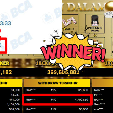 Bukti Withdraw ( 1.702.660,- ) Member Setia MutiaraPoker