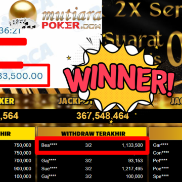 Bukti Withdraw ( 1.133.500,- ) Member Setia MutiaraPoker