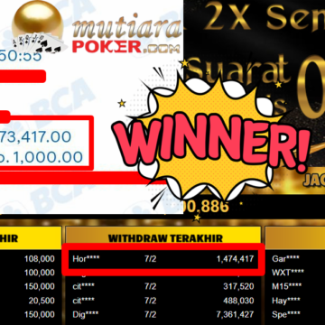 Bukti Withdraw ( 1.474.417,- ) Member Setia MutiaraPoker