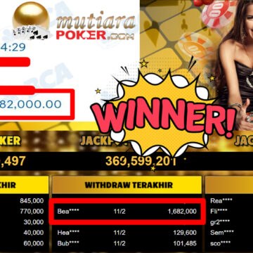 Bukti Withdraw ( 1.682.000,- ) Member Setia MutiaraPoker