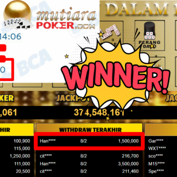 Bukti Withdraw ( 1.500.000,- ) Member Setia MutiaraPoker
