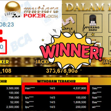 Bukti Withdraw ( 4.537.900,-) Member Setia MutiaraPoker