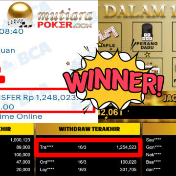 Bukti Withdraw ( 1.254.523,-) Member Setia MutiaraPoker