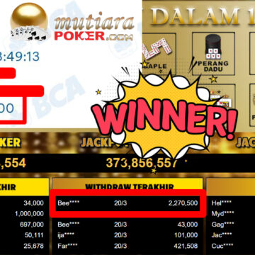 Bukti Withdraw ( 2.270.500,-) Member Setia MutiaraPoker