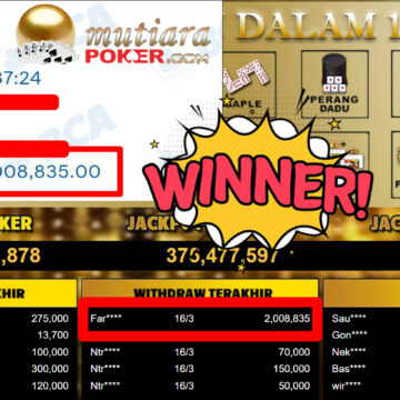 Bukti Withdraw ( 2.008.835,-) Member Setia MutiaraPoker