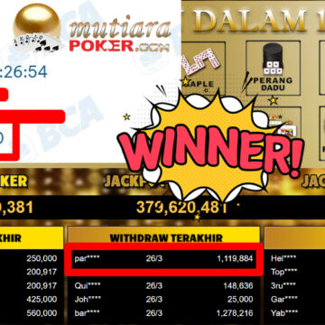 Bukti Withdraw ( 1.119.884,-) Member Setia MutiaraPoker