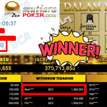 Bukti Withdraw ( 1.360.000,-) Member Setia MutiaraPoker