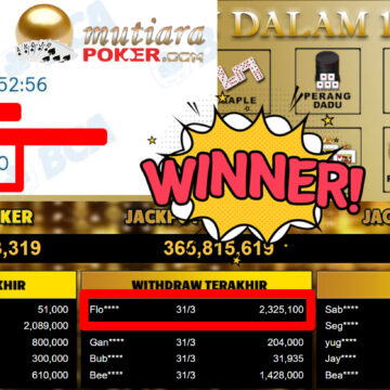 Bukti Withdraw ( 2.325.100,-) Member Setia MutiaraPoker