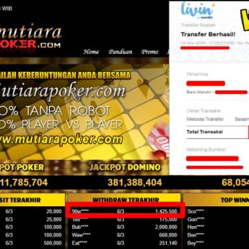 Bukti Withdraw ( 1,425,500,-) Member Setia Mutiarapoker