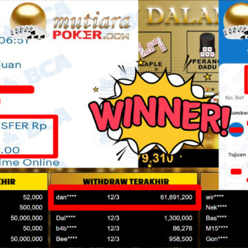 Bukti Withdraw ( 61.891.200,-) Member Setia MutiaraPoker