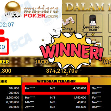 Bukti Withdraw ( 4.500.000,-) Member Setia MutiaraPoker