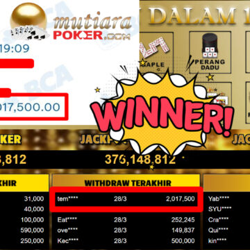 Bukti Withdraw ( 2.017.500,-) Member Setia MutiaraPoker