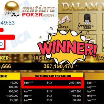 Bukti Withdraw ( 2.591.500,-) Member Setia MutiaraPoker