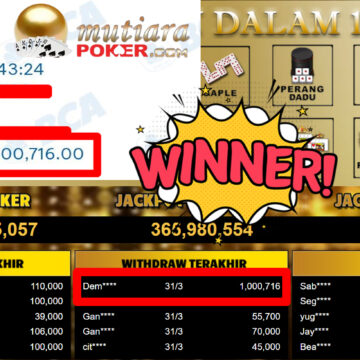 Bukti Withdraw ( 1.000.716,-) Member Setia MutiaraPoker
