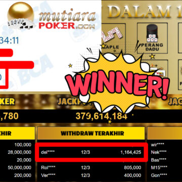 Bukti Withdraw ( 1.164.425,-) Member Setia MutiaraPoker