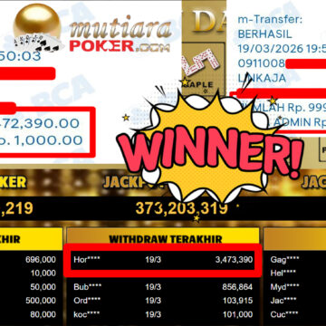Bukti Withdraw ( 3.473.390,-) Member Setia MutiaraPoker