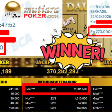 Bukti Withdraw ( 2.301.500,-) Member Setia MutiaraPoker